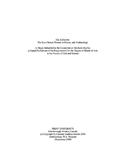The Acllacona The Inca Chosen Women In History And Archaeology Flannery Kathryn Surette