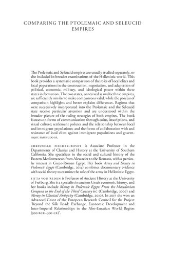 Comparing The Ptolemaic And Seleucid Empires Integration Communication And Resistance Christelle Fischerbovet Sitta Von Reden