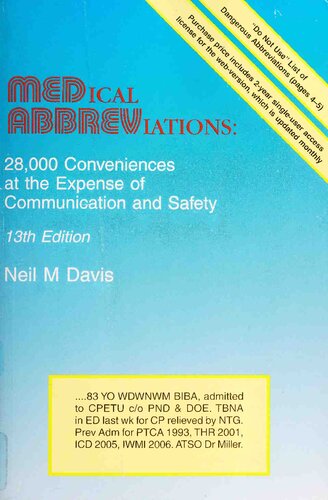 Medical Abbreviations 28000 Conveniences At The Expense Of Communication And Safety 13th Edition Neil M Davis