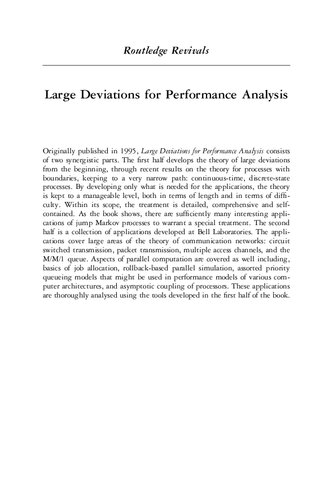 Large Deviations For Performance Analysis Queues Communication And Computing Adam Shwartz