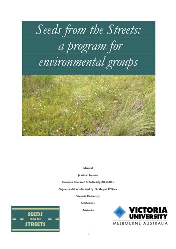 Seeds From The Streets A Program For Environmental Groups Jessica Harman