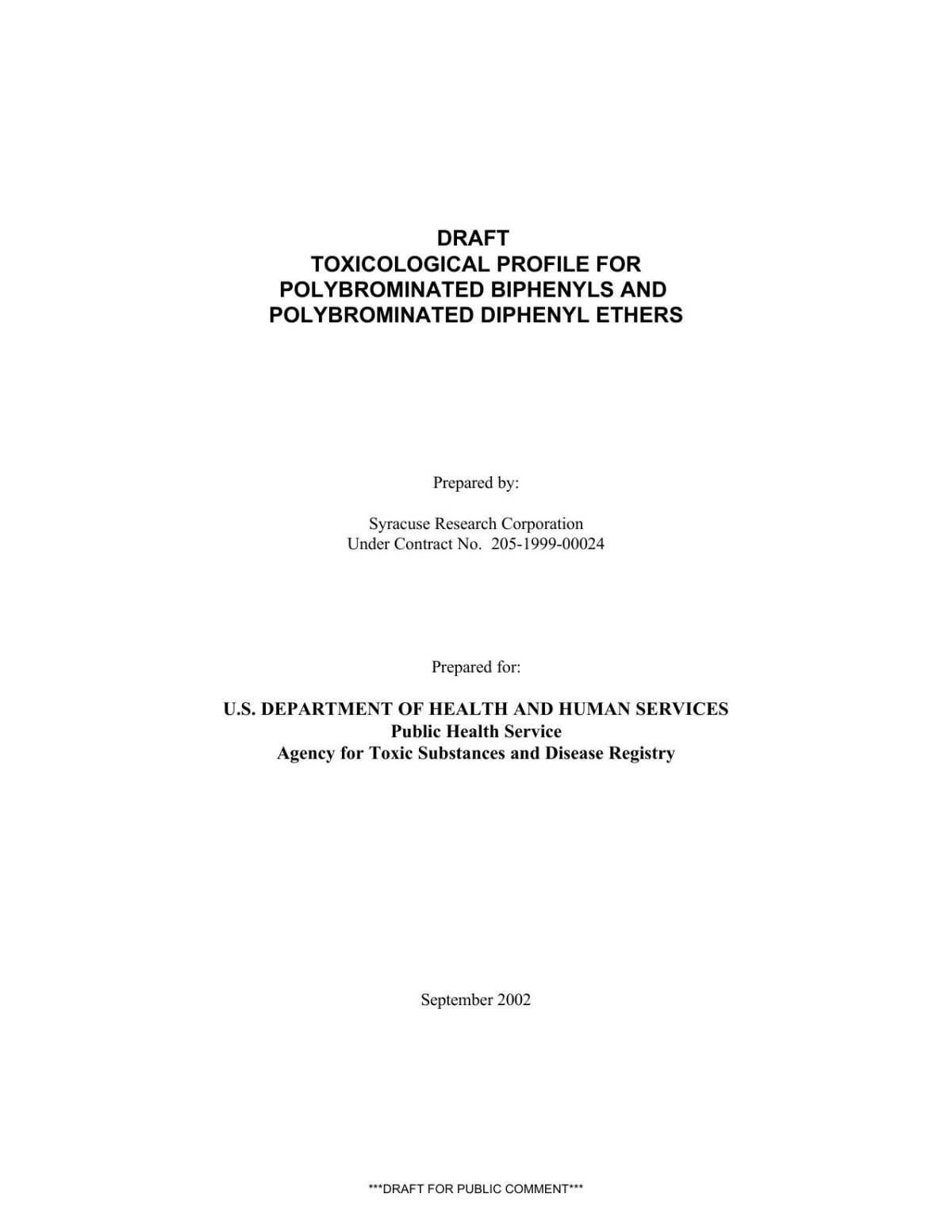 Toxicological Profiles Polybrominated Biphenyls And Polybrominated Diphenyl Ethers Draft Syracuse Research Corporation
