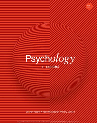 Psychology In Context 1st Edition Stephen Michael Kosslyn Robin S Rosenberg