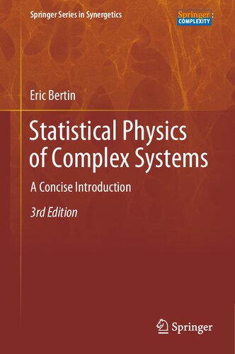 Statistical Physics Of Complex Systems 3rd Edition Eric Bertin