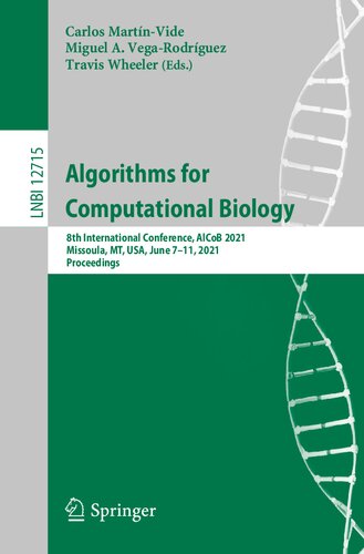 Algorithms For Computational Biology 8th International Conference Alcob 2021 Missoula Mt Usa June 711 2021 Proceedings Carlos Martnvide