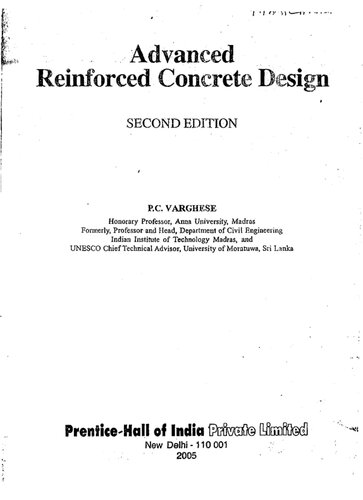 Advanced Reinforced Concrete Design 2nd Edition 2nd Edition Pc Varghese