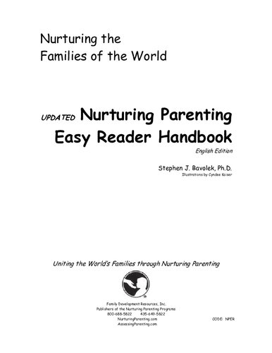 Nurturing The Families Of The World Nurturing Parenting Easy Reader Handbook Stephen J Bavolek