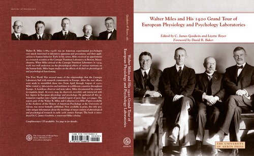 Walter Miles And His 1920 Grand Tour Of European Physiology And Psychology Laboratories C James Goodwin