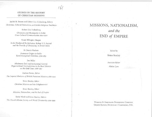 Missions Nationalism And The End Of Empire Brian Stanley Alaine Low