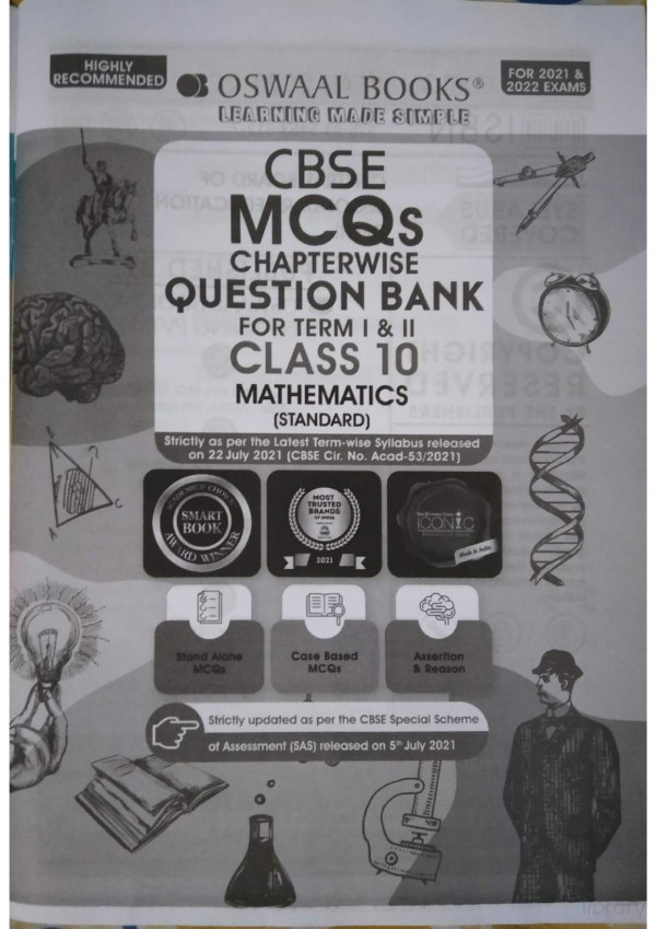 Oswaal Cbse Mcqs Chapterwise Question Bank For Term I Ii Class 10 Mathematics Standard For 202122 Exam Oswaal Editorial Board