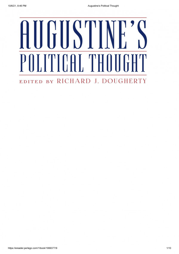 Augustines Political Thought 1st Edition Richard J Dougherty
