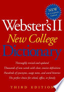 Websters Ii New College Dictionary 3rd Edition Websters New World Dictionary