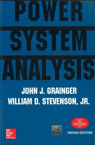 Power System Analysis 23th Edition William D Stevenson John J Grainger