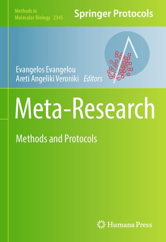 Metaresearch Methods And Protocols 1st Edition Evangelos Evangelou