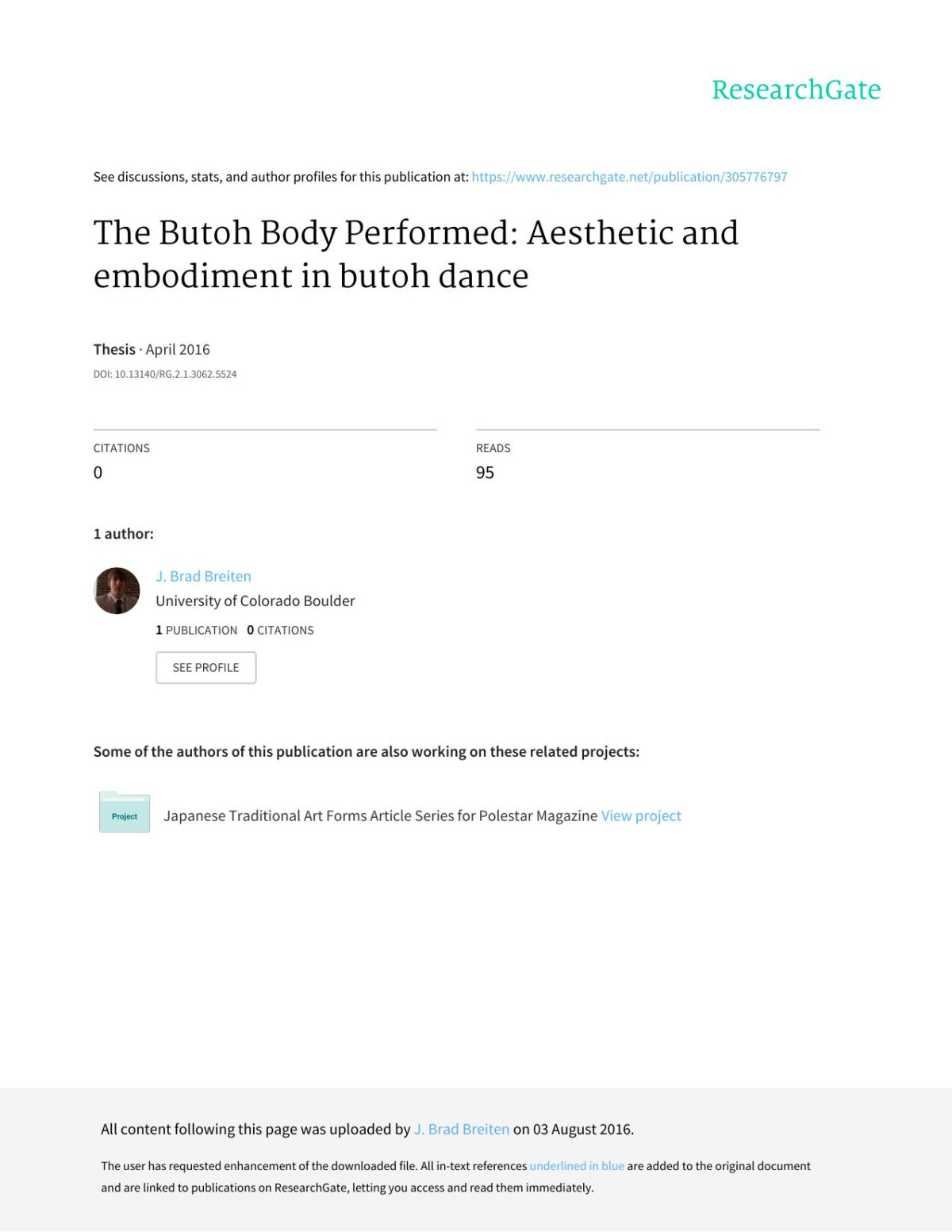 The Butoh Body Performed Thesis Sunyalbany Department Asian Languages And Civilizations J Brad Breiten