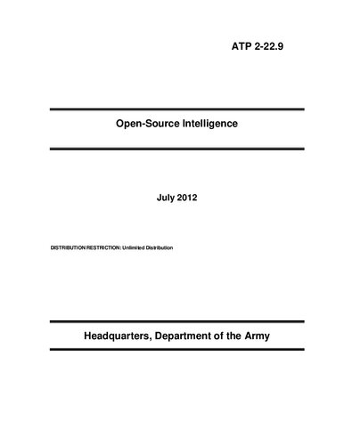Opensource Intelligence Atp 2229 Dept Of The Army