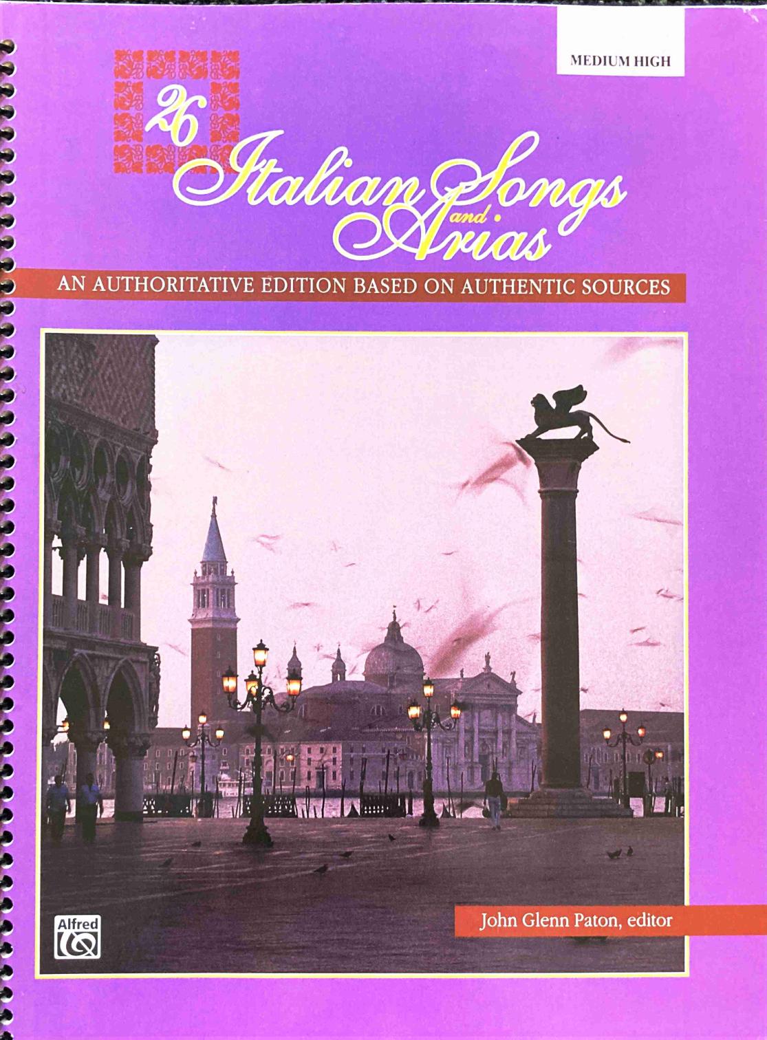 26 Italian Songs And Arias Medium High Voice Various John Glenn Paton Editor