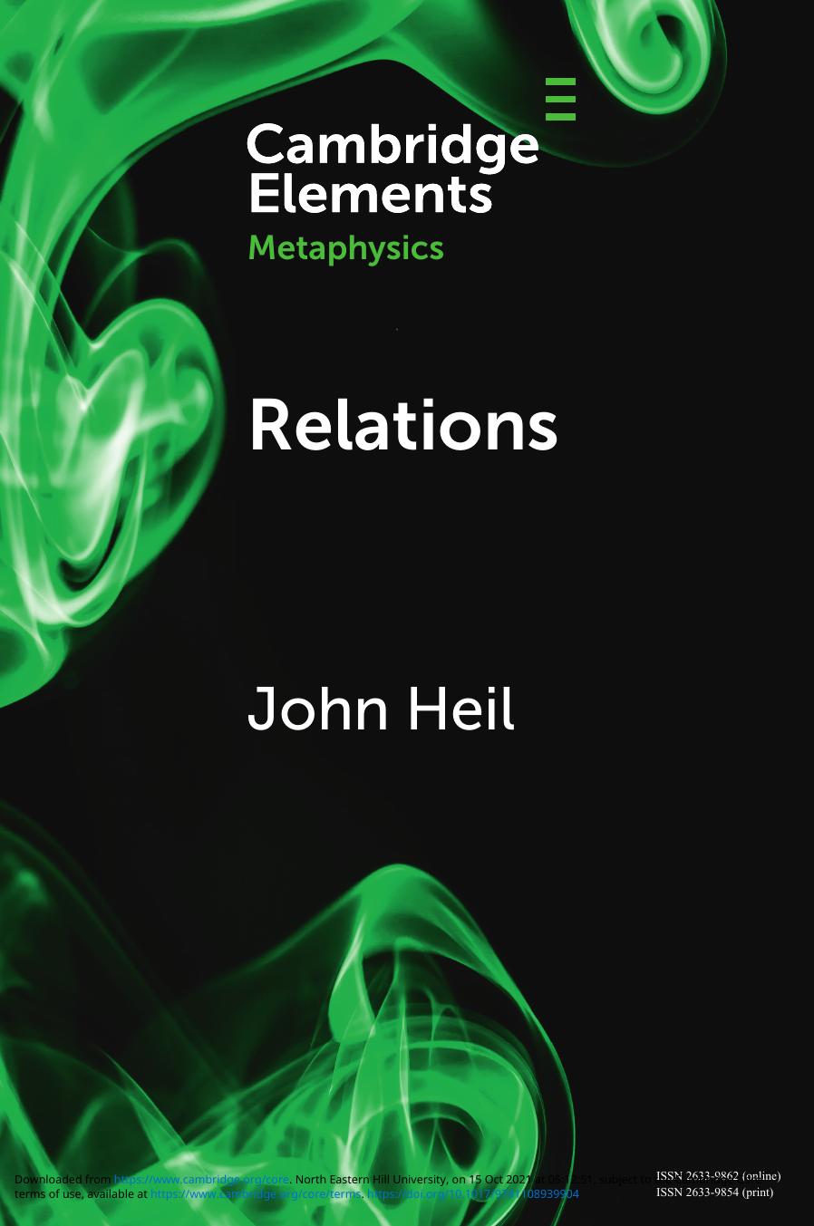 Relations Elements In Metaphysics 1st John Heil