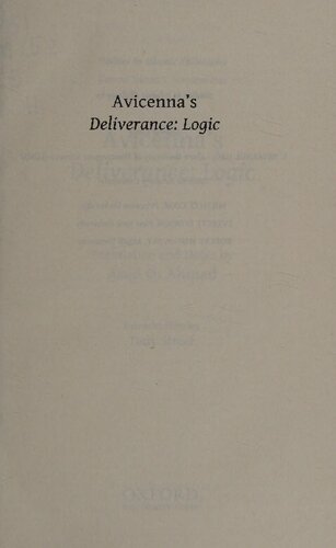 Avicennas Deliverance Logic Avicenna Asad Q Ahmed