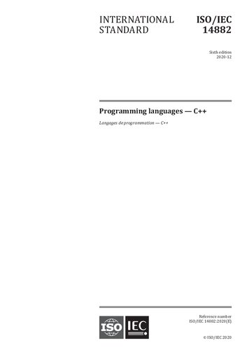 Isoiec 148822020e Programming Languages C Sixth Edition 202012 Isoiec