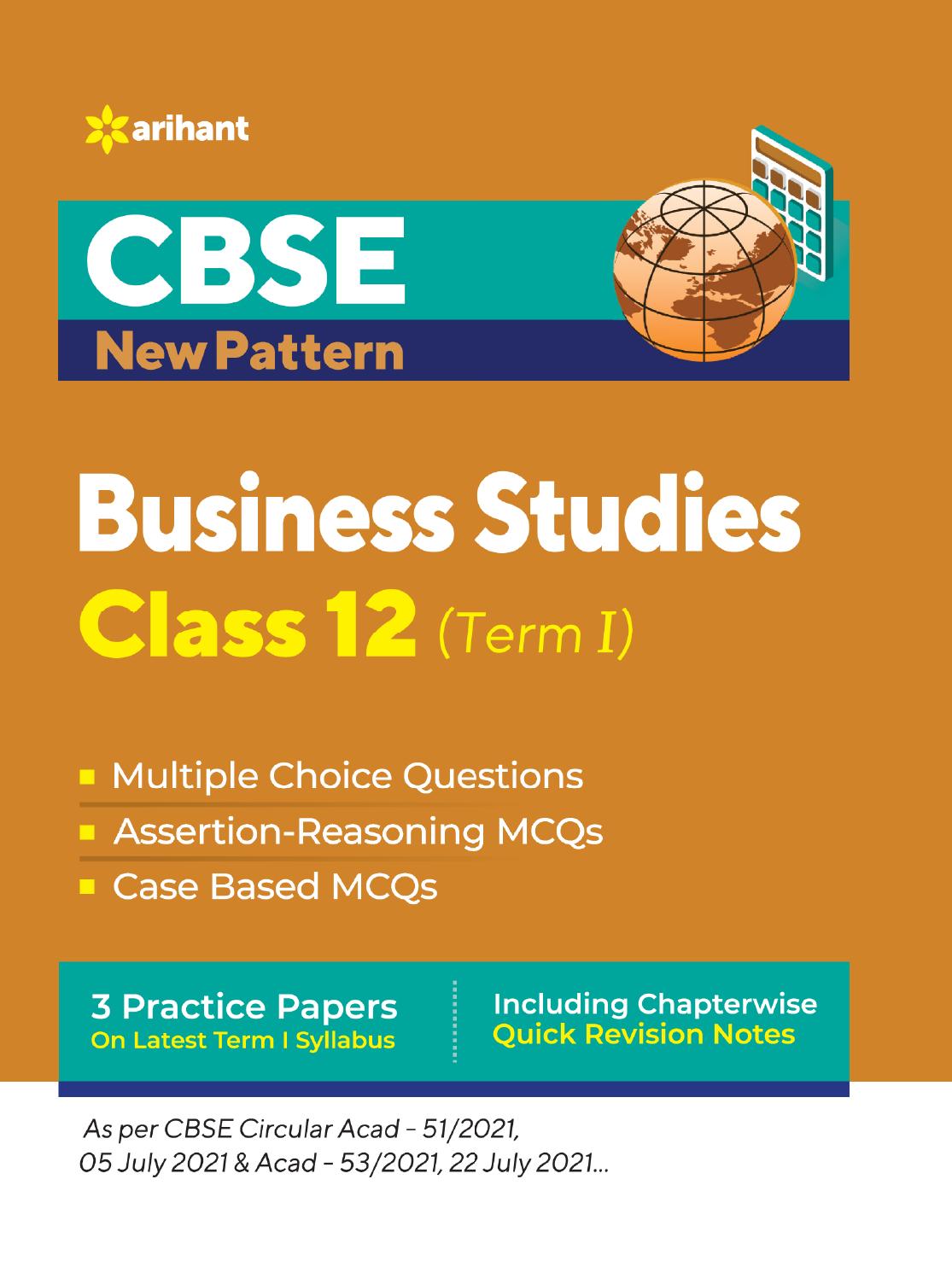 Cbse New Pattern Business Studies Class 12 For 202122 Exam Arihant Prakashan