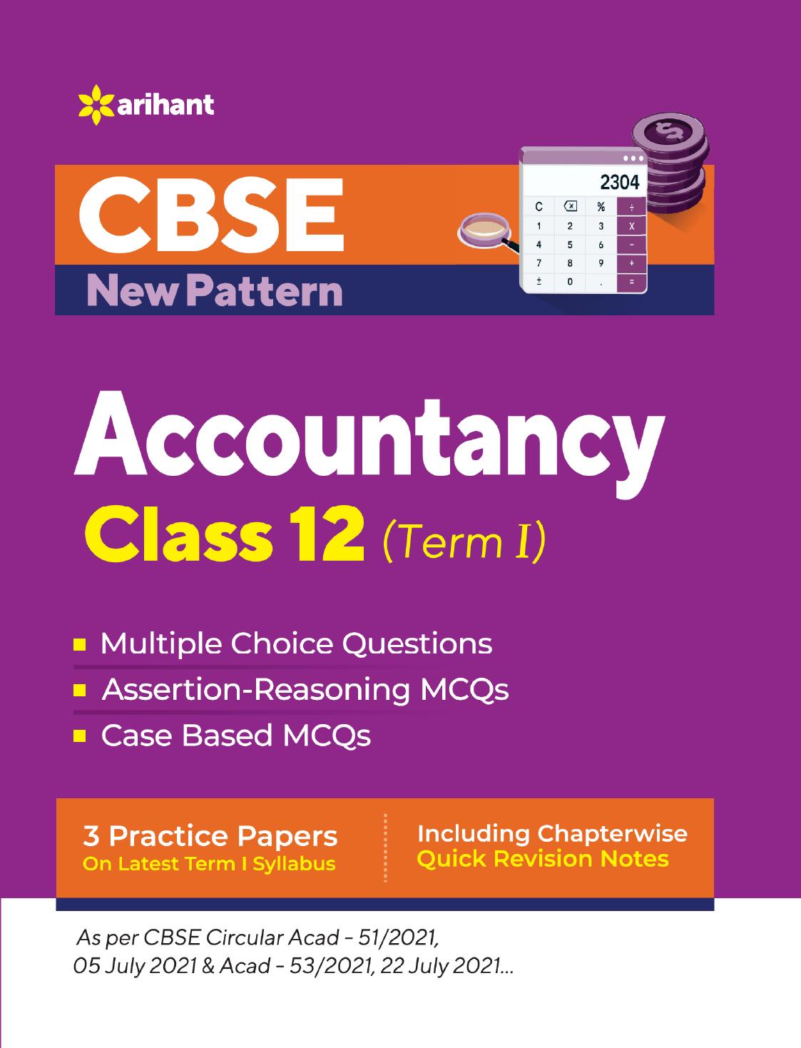 Cbse New Pattern Accountancy Class 12 For 202122 Exam Mcqs Based Book For Term 1 Arihant Prakashan School Division Series