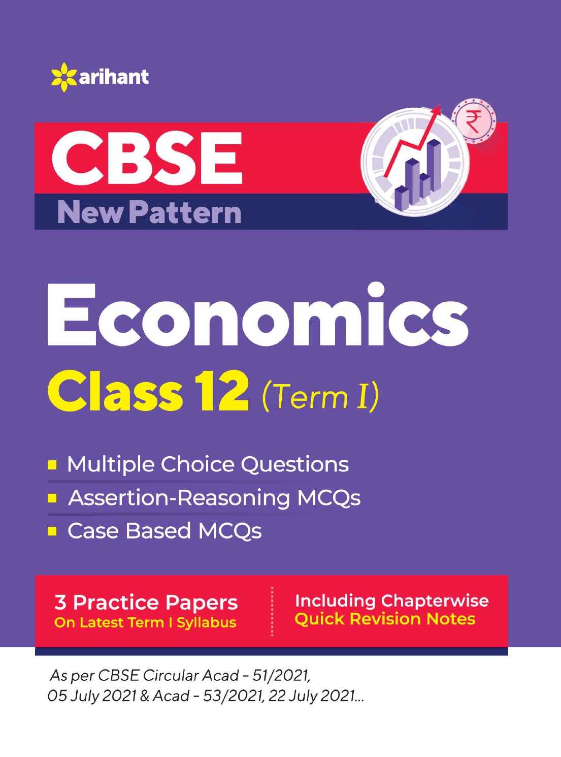 Cbse New Pattern Economics Class 12 For 202122 Exam Mcqs Based Book For Term 1 Arihant Prakashan School Division Series