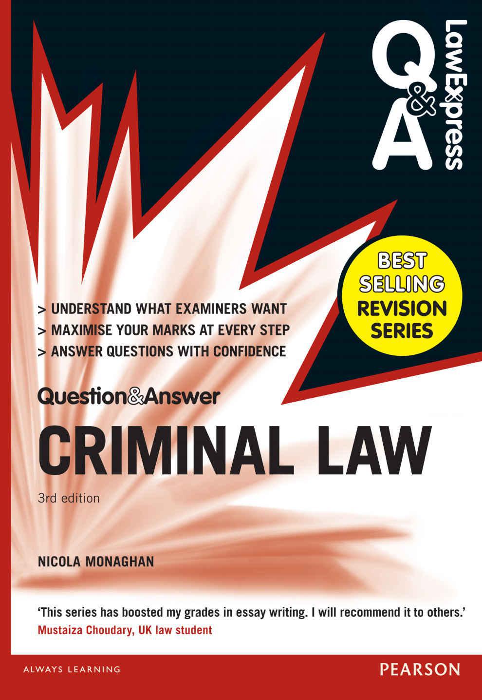Law Express Question And Answer Criminal Law Qa Revision Guide Law Express Questions Answers Monaghan