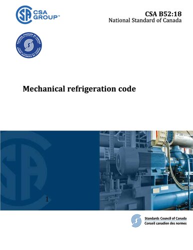 Mechanical Refrigeration Code 18th Edition Csa Group