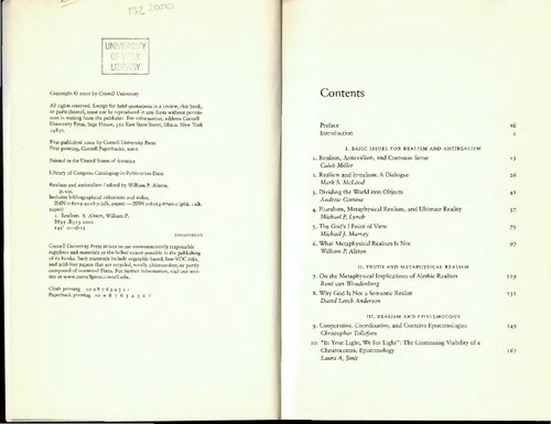Realism And Antirealism William P Alston Ed