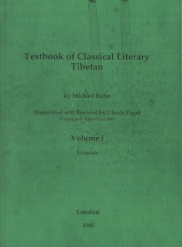 Textbook Of Classical Literary Tibetan Hahn Michael