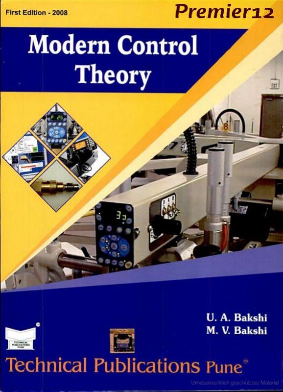 Modern Control Theory 1st U A Bakshi M V Bakshi