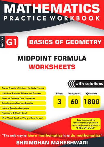 Mathematics Practice Workbook Basics Of Geometry Mid Point Formula With Solutions Shrimohan Maheshwari