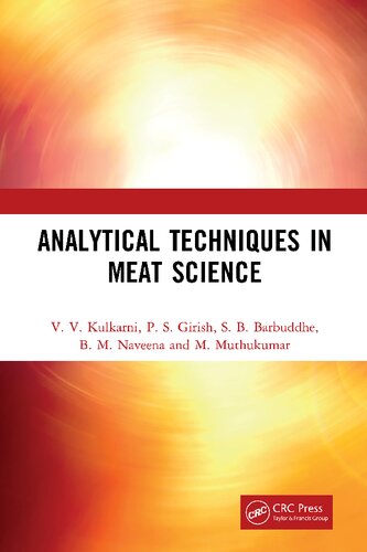 Analytical Techniques In Meat Science 1st Edition V V Kulkarni