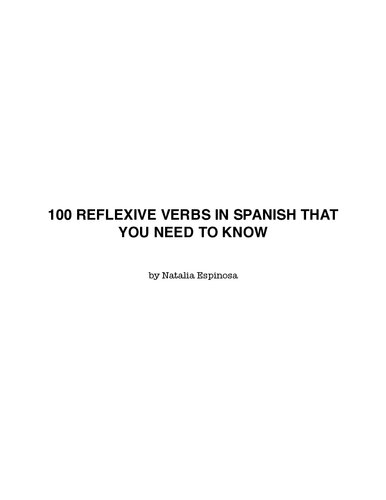 100 Reflexive Verbs In Spanish That You Need To Know Natalia Espinosa