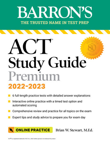 Act Premium Study Guide With 6 Practice Tests Brian Stewart