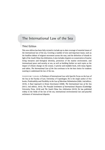 The International Law Of The Sea 3rd Edition Yoshifumi Tanaka