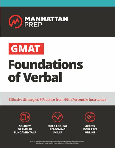Gmat Foundations Of Verbal Practice Problems In Book And Online Manhattan Prep Gmat Strategy Guides 7th Edition Manhattan Prep