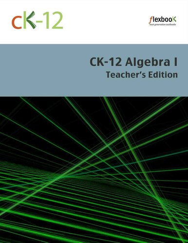 Ck12 Algebra I Teachers Edition Ck12 Foundation