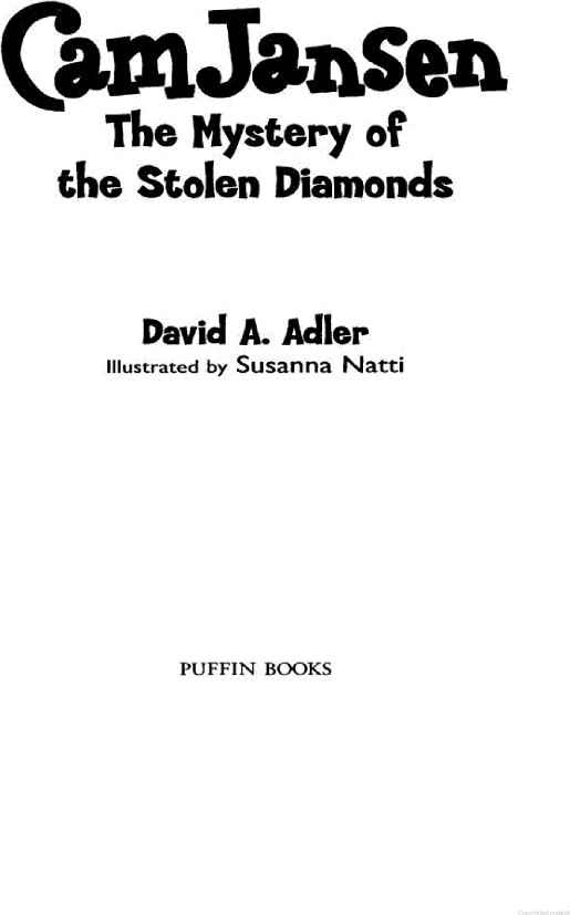 Cam Jansen The Mystery Of The Stolen Diamonds 1 David A Adler Adler