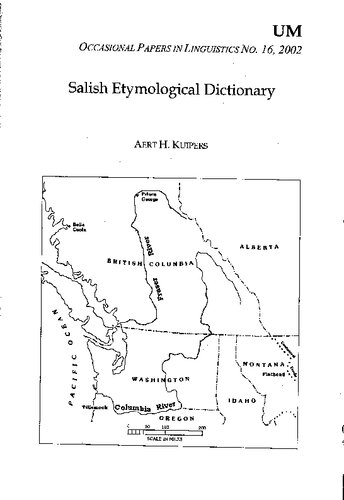 Salish Etymological Dictionary Aert H Kuipers