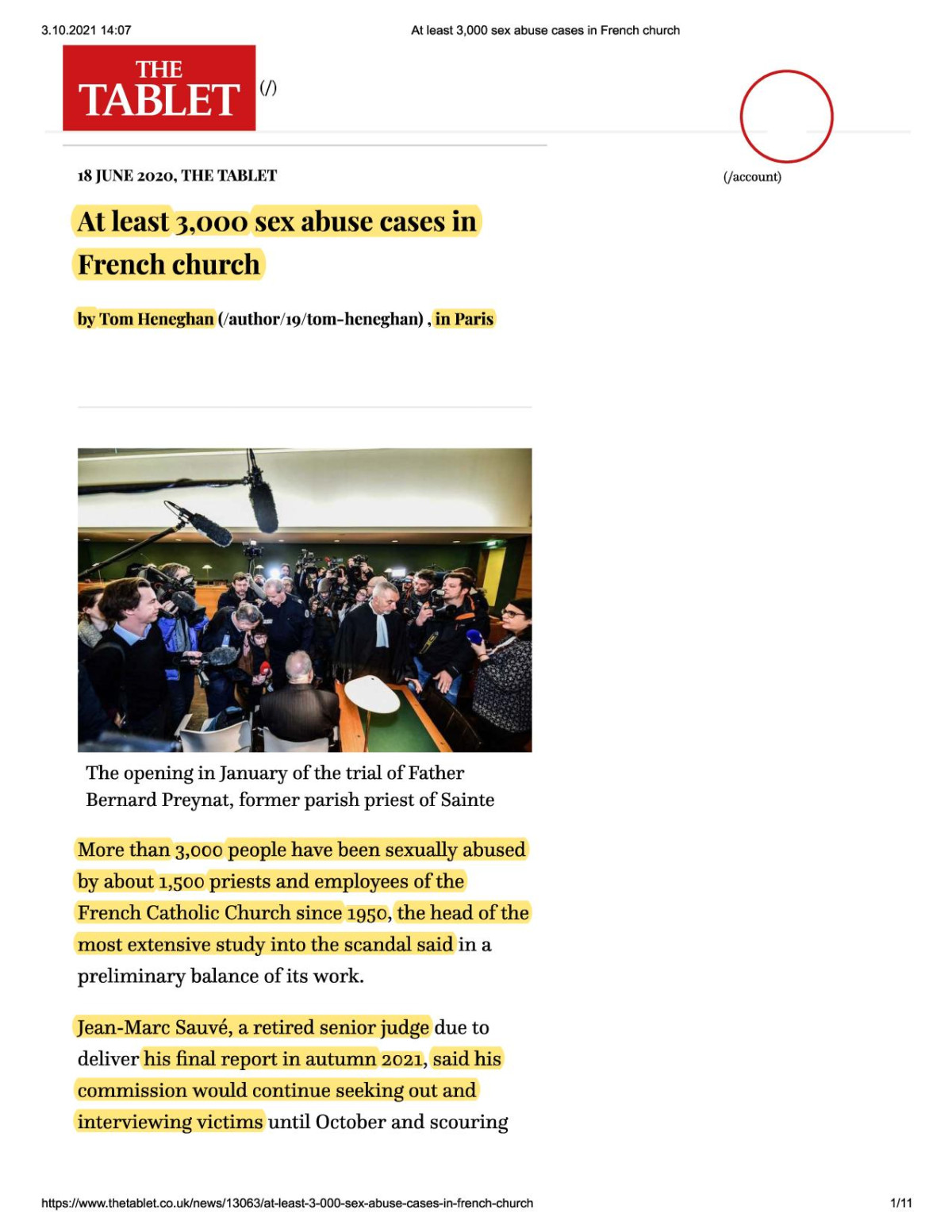 At Least 3000 Sex Abuse Cases In French Church Osmantr Tom Heneghan