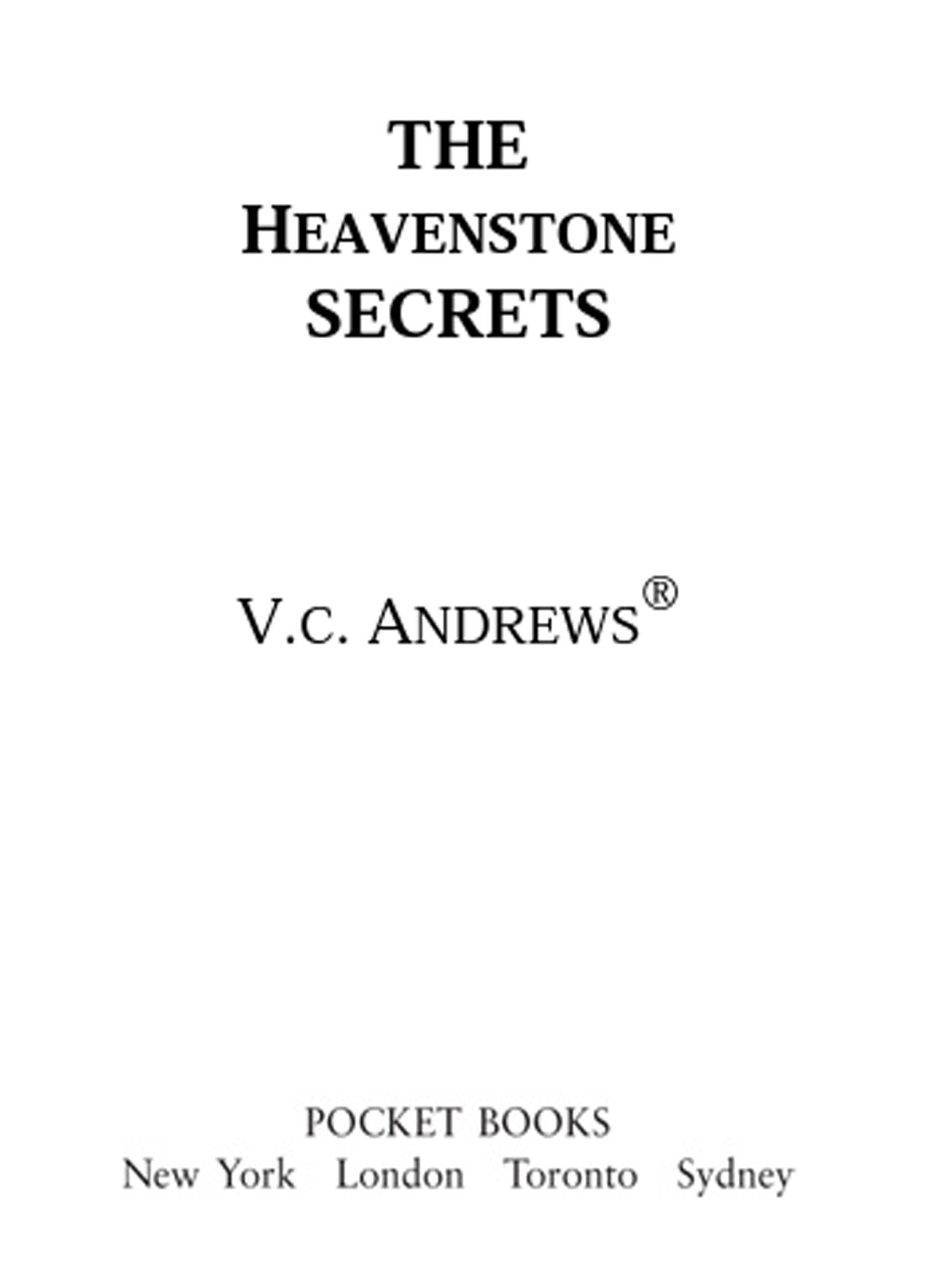 The Heavenstone Secrets Vc Andrews Andrews Vc