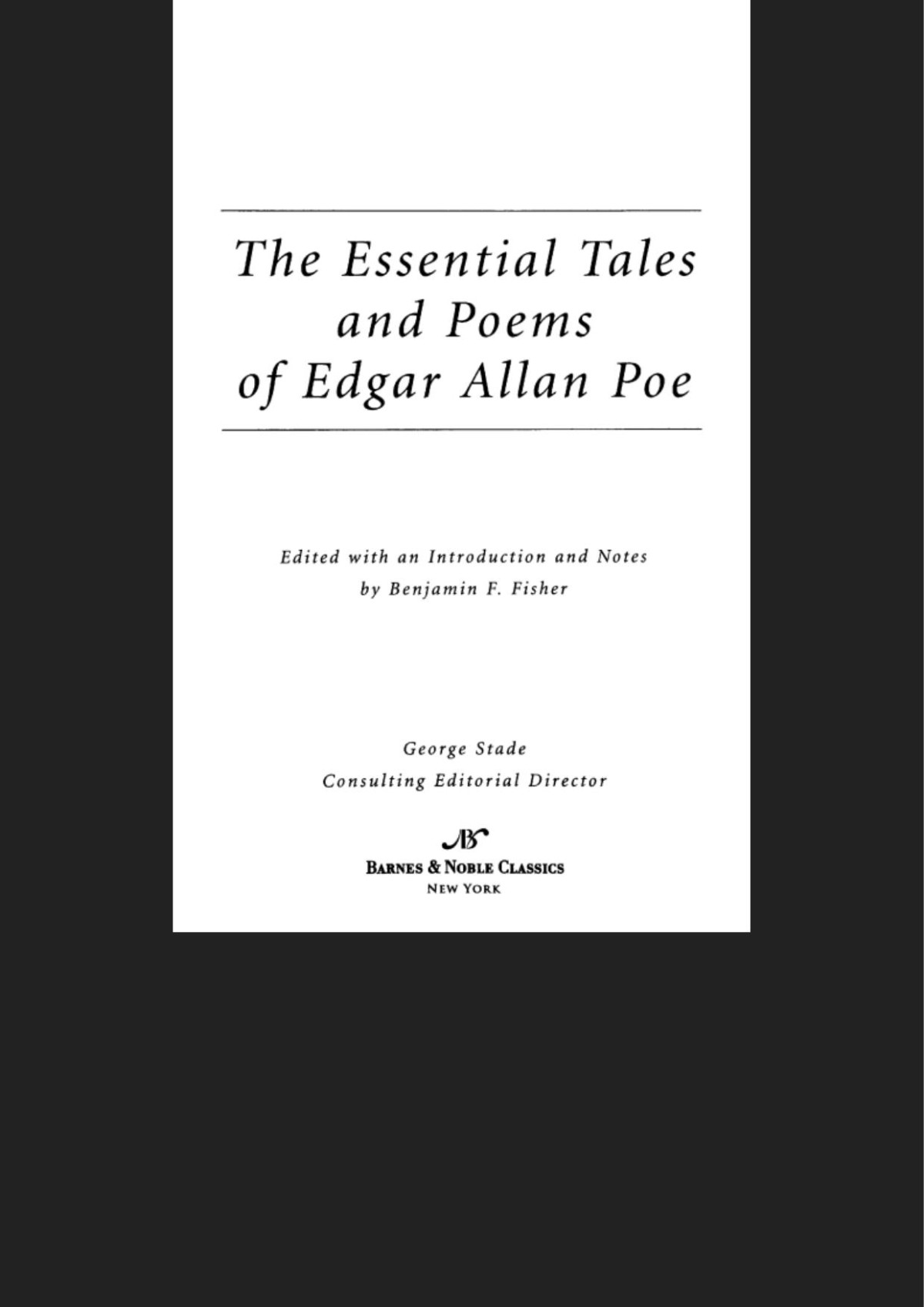 Essential Tales And Poems Of Edgar Allan Poe