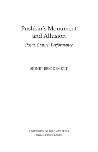 Pushkins Monument And Allusion Poem Statue Performance Sidney Eric Dement