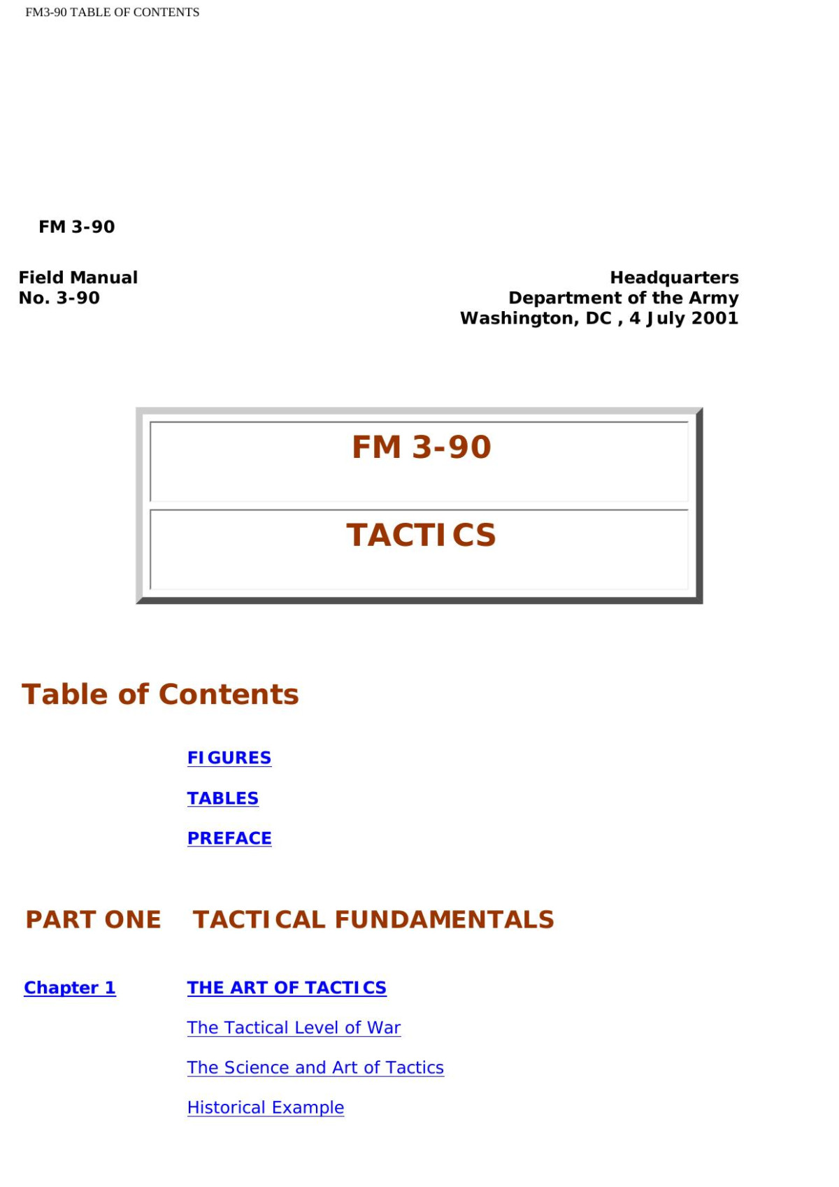 Fm 390 Tactics United States Department Of The Army