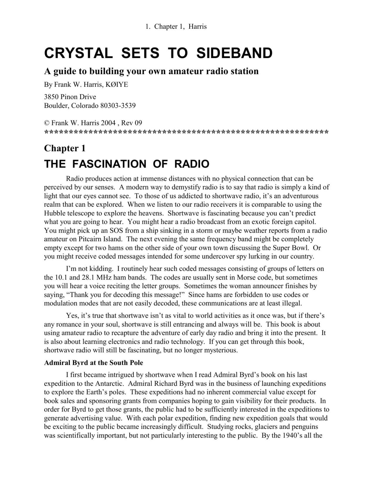 Crystal Sets To Sideband A Guide To Building Your Own Amateur Radio Station Frank W Harris