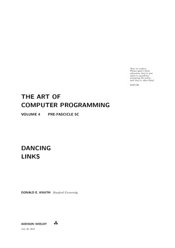 The Art Of Computer Programming Donald E Knuth