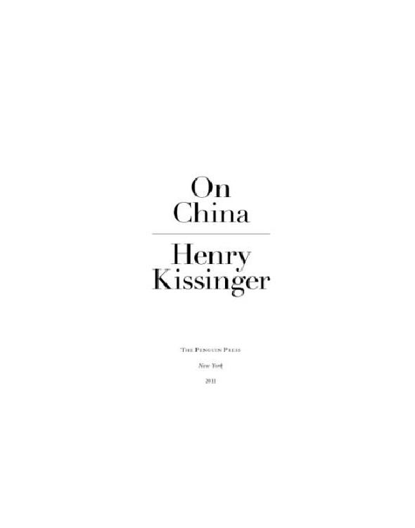 On Chinaelibcc Henry Kissinger Elibcc