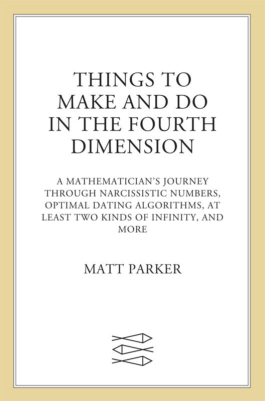 Things To Make And Do In The Fourth Dimension A Mathematicians Journey Through Narcissistic Numbers Optimal Dating Algorithms At Least Two Kinds Of Infinity And More Matt Matt Parker